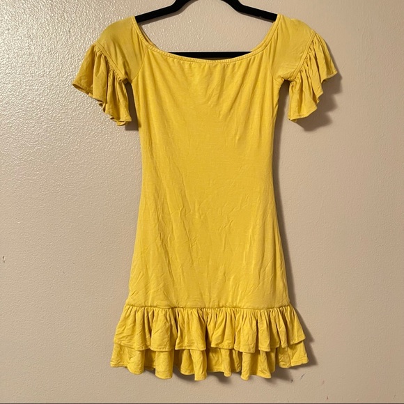 NWT LOVERS + FRIENDS Tiger Lily Mini Dress Yellow - Picture 2 of 7